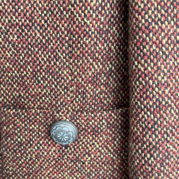 Y2K Kenzie Boucle Tweed Jacket w/ Pockets (Double-Breasted Roll Collar Brown) - Picture 2 of 5